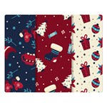 Flat Design Christmas Pattern Collection Art Two Sides Premium Plush Fleece Blanket (Large) 80 x60  Blanket Back