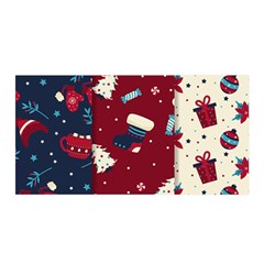 Flat Design Christmas Pattern Collection Art Satin Wrap 35  X 70 