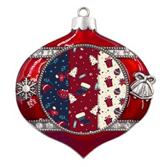 Flat Design Christmas Pattern Collection Art Metal Snowflake And Bell Red Ornament