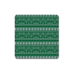 Christmas Knit Digital Square Magnet by Mariart