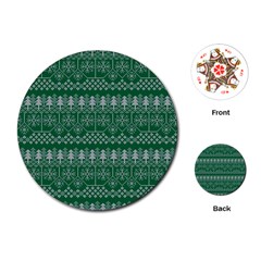 Christmas Knit Digital Playing Cards Single Design (round)