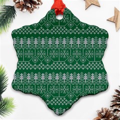 Christmas Knit Digital Snowflake Ornament (two Sides) by Mariart