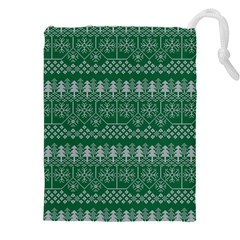 Christmas Knit Digital Drawstring Pouch (5xl) by Mariart