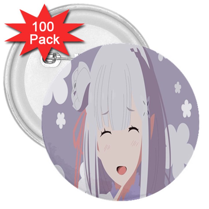 Emilia Rezero 3  Buttons (100 pack) 