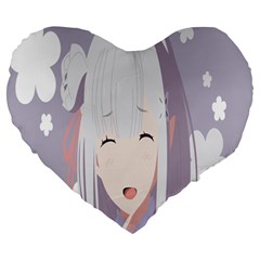 Emilia Rezero Large 19  Premium Heart Shape Cushions by Azkajaya