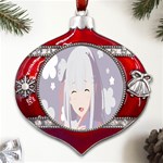 Emilia Rezero Metal Snowflake And Bell Red Ornament Front