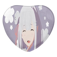 Emilia Rezero Heart Glass Fridge Magnet (4 Pack) by Azkajaya