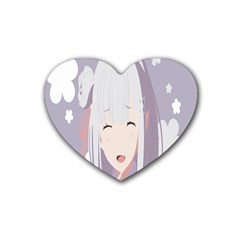 Emilia Rezero Rubber Heart Coaster (4 Pack) by Azkajaya