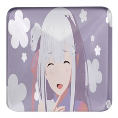 Emilia Rezero Square Glass Fridge Magnet (4 Pack) by Azkajaya