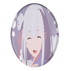 Emilia Rezero Oval Glass Fridge Magnet (4 Pack) by Azkajaya