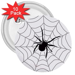 Spider Web 3  Buttons (10 Pack) 