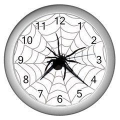 Spider Web Wall Clock (silver)