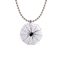 Spider Web 1  Button Necklace