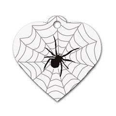 Spider Web Dog Tag Heart (one Side) by Azkajaya