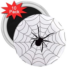 Spider Web 3  Magnets (10 Pack)  by Azkajaya