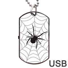 Spider Web Dog Tag Usb Flash (two Sides)