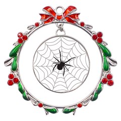 Spider Web Metal X mas Wreath Ribbon Ornament