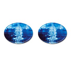 Water Blue Wallpaper Cufflinks (oval) by Azkajaya