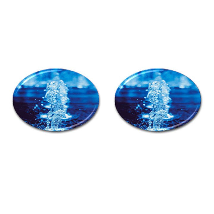 Water Blue Wallpaper Cufflinks (Oval)