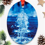 Water Blue Wallpaper Oval Ornament (Two Sides) Front