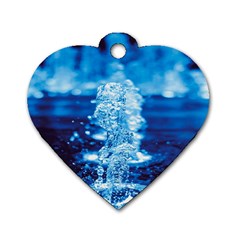 Water Blue Wallpaper Dog Tag Heart (two Sides)