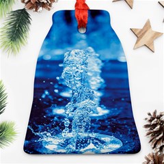 Water Blue Wallpaper Bell Ornament (two Sides)