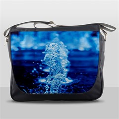 Water Blue Wallpaper Messenger Bag by Azkajaya