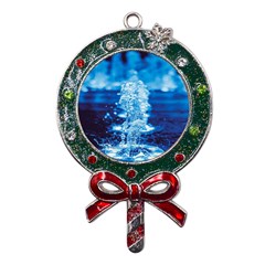 Water Blue Wallpaper Metal X mas Lollipop With Crystal Ornament