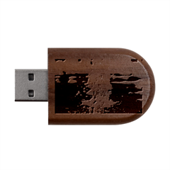 Water Blue Wallpaper Wood Oval Usb Flash Drive