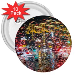 Water Droplets 3  Buttons (10 Pack)  by Azkajaya