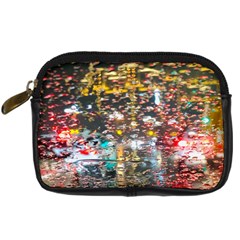 Water Droplets Digital Camera Leather Case by Azkajaya