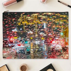 Water Droplets Cosmetic Bag (xxxl) by Azkajaya