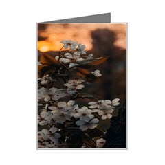 White Flower Mini Greeting Card by Azkajaya