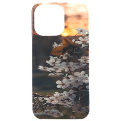 White Flower Iphone 15 Pro Max Black Uv Print Pc Hardshell Case