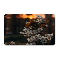 White Flower Magnet (rectangular)