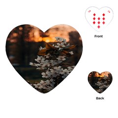 White Flower Playing Cards Single Design (heart)