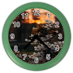 White Flower Color Wall Clock