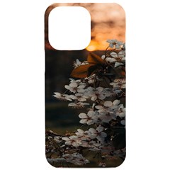 White Flower Iphone 15 Pro Max Black Uv Print Pc Hardshell Case