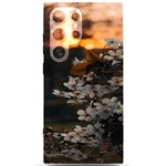 White Flower Samsung Galaxy S24 Ultra 6.9 Inch Black TPU UV Case Front