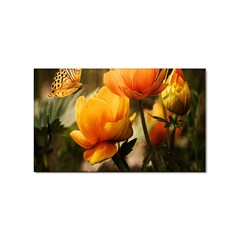 Yellow Butterfly Flower Sticker (rectangular) by Azkajaya