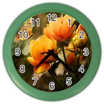 Yellow Butterfly Flower Color Wall Clock Front