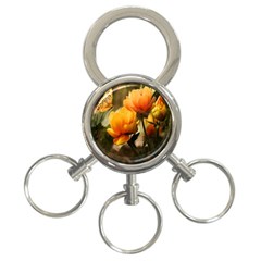 Yellow Butterfly Flower 3-ring Key Chain by Azkajaya