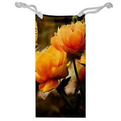 Yellow Butterfly Flower Jewelry Bag by Azkajaya