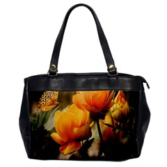 Yellow Butterfly Flower Oversize Office Handbag by Azkajaya