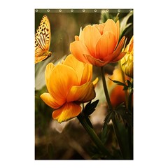 Yellow Butterfly Flower Shower Curtain 48  X 72  (small)  by Azkajaya