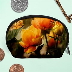 Yellow Butterfly Flower Accessory Pouch (large) by Azkajaya