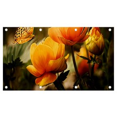 Yellow Butterfly Flower Banner And Sign 7  X 4  by Azkajaya