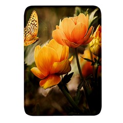 Yellow Butterfly Flower Rectangular Glass Fridge Magnet (4 Pack) by Azkajaya