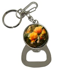 Yellow Butterfly Flower Bottle Opener Key Chain by Azkajaya