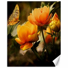 Yellow Butterfly Flower Canvas 16  X 20  by Azkajaya